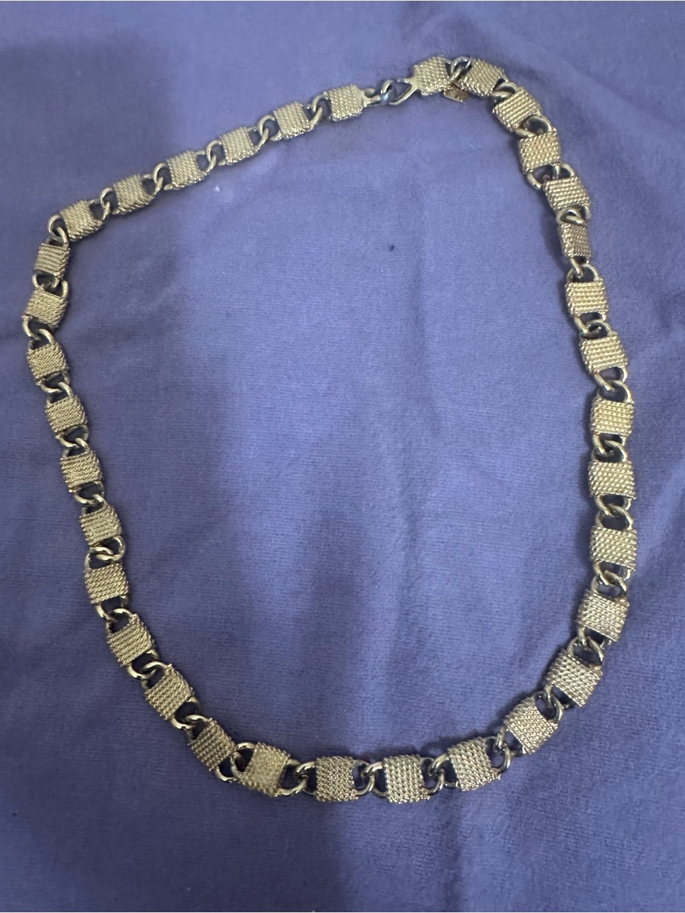 Vintage Anne Klein Gold-Tone Textured Link Necklace - Women Accessories
